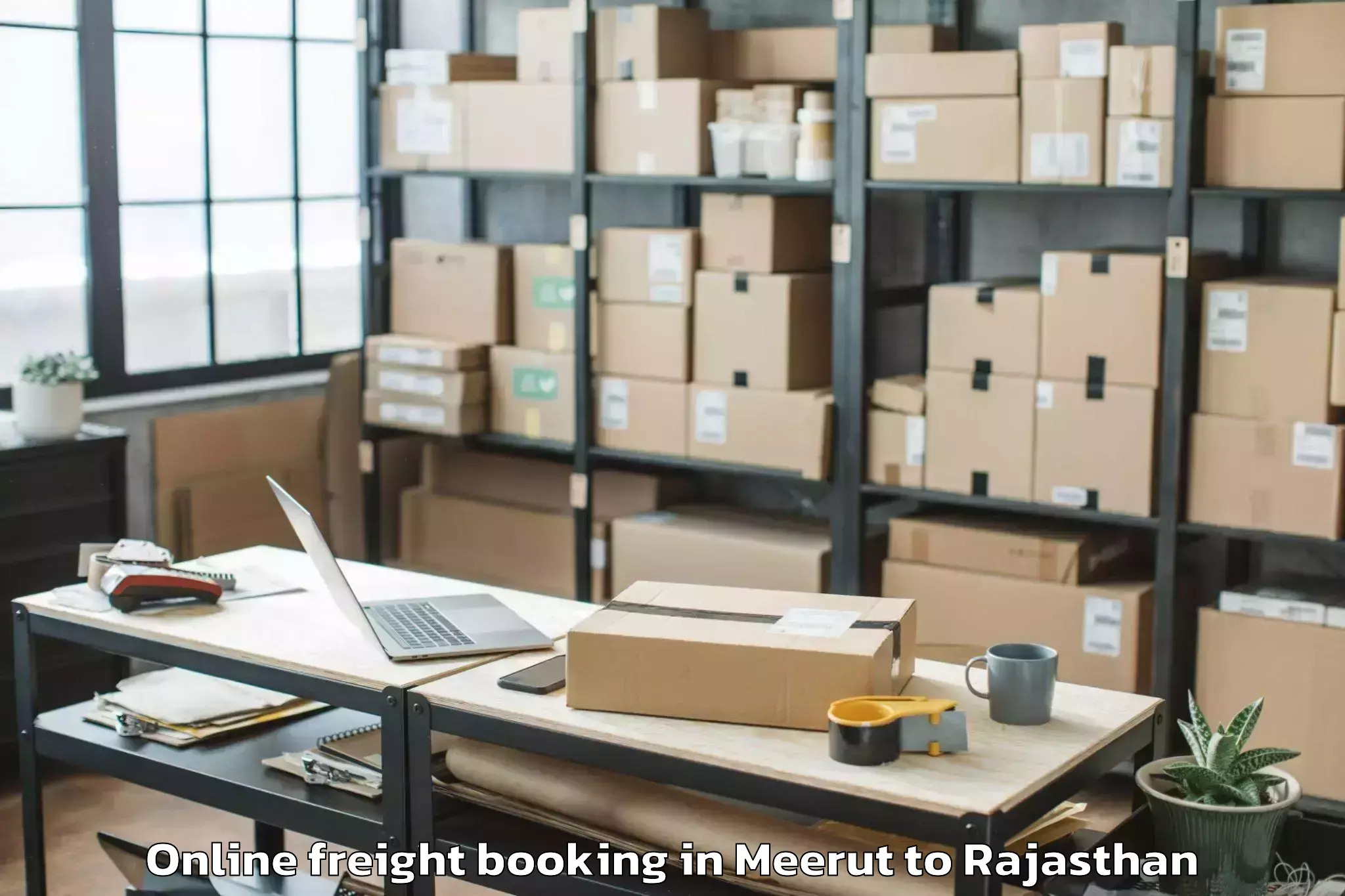 Top Meerut to Kapasan Online Freight Booking Available